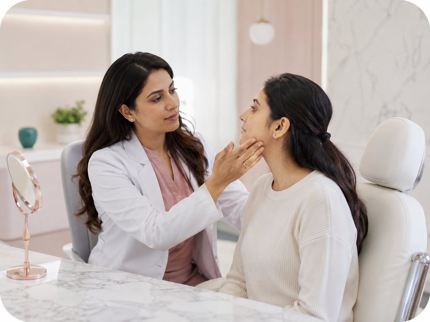 Preventive skin care guidance in a premium clinic